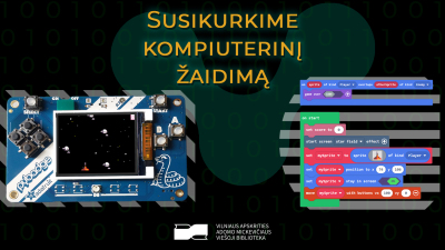 Nuotolinė edukacija „Susikurkime kompiuterinį žaidimą“ - „Adafruit Pybadge LC“ mini konsolė