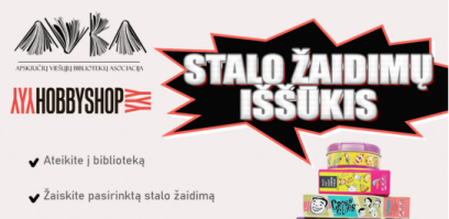 Bibliotekoje startuoja stalo žaidimų iššūkis