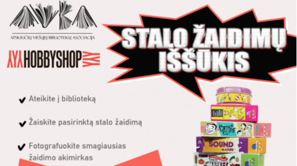 Bibliotekoje startuoja stalo žaidimų iššūkis