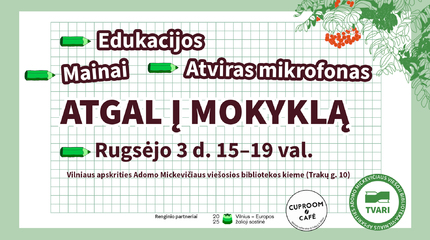 Rugsėjį bibliotekos kieme vyks mainų ir edukacijų popietė