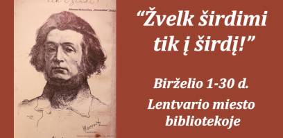 Lentvario bibliotekoje – pažintis su Adomo Mickevičiaus gyvenimu ir kūryba