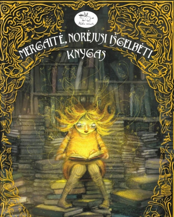 Mergaitė, norėjosi išgelbėti knygas