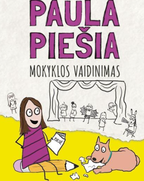 Paula piešia. Mokyklos vaidinimas
