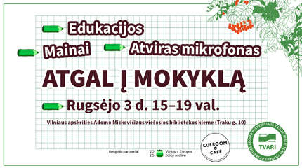 Rugsėjį bibliotekos kieme vyks mainų ir edukacijų popietė